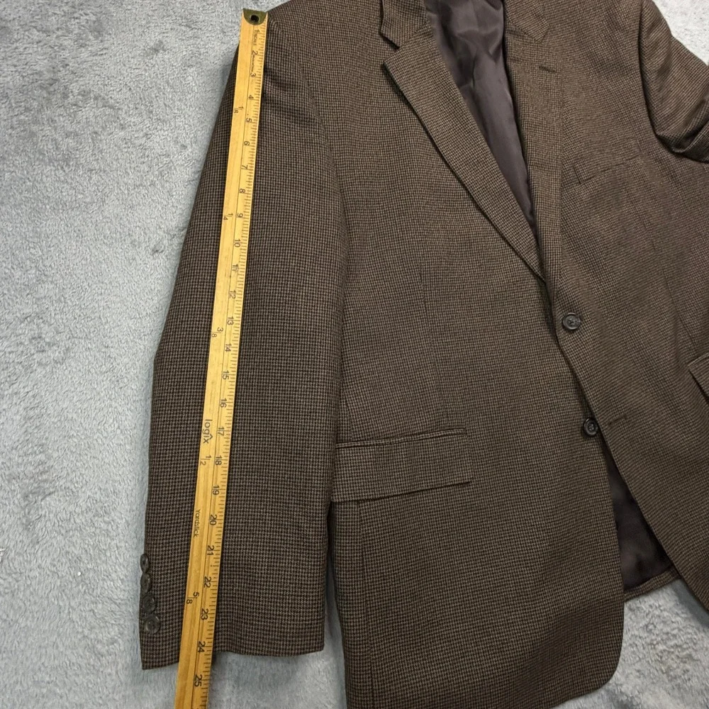 Joseph & Feiss Mens Brown Micro Check Sport Coat Blazer 48R RN 121404